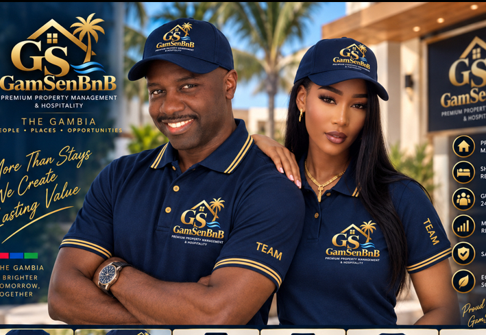 Bocar Sow and Aida Sow in GAM SEN BnB navy uniforms